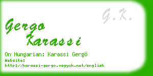 gergo karassi business card